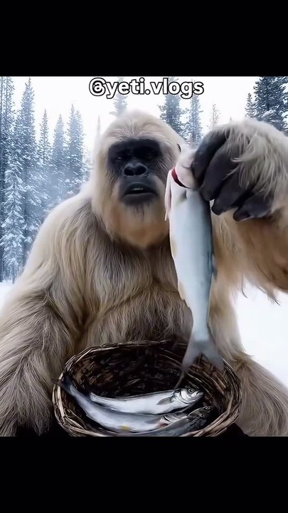 Yeti shares her breakfast with her audience.
