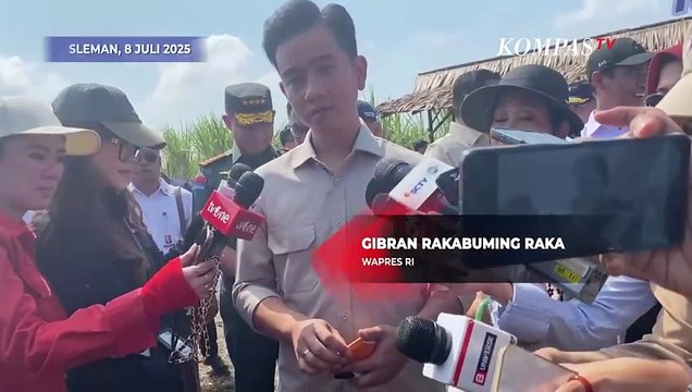 Canda Wapres Gibran ke Titiek Soeharto usai Hadiri Panen Tebu di Sleman