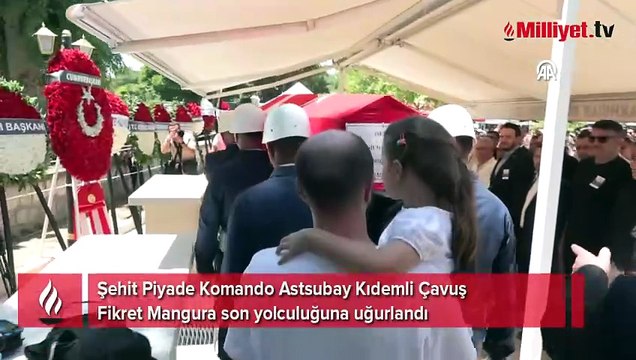 Şehit Piyade Komando Astsubay Kıdemli Çavuş Fikret Mangura son yolculuğuna uğurlandı