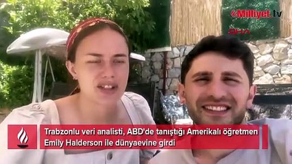 Trabzon'a Amerikalı gelin! Emily fındık topladı, horon oynadı