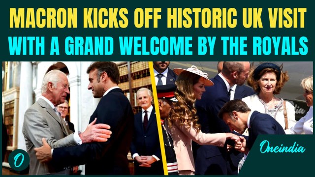 Macron, Wife Brigette Get a ROYAL Welcome in UK| King Charles, Queen Host Macron at Windsor