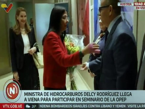 Austria | Ministra Delcy Rodríguez arriba a Viena para representar a Venezuela en Seminario OPEP