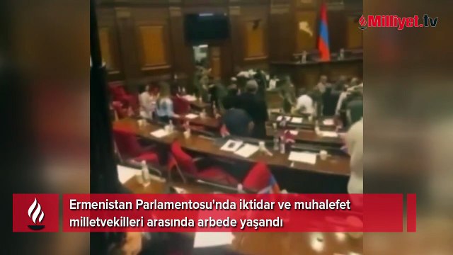 Ermenistan Parlamentosu'nda kavga: İktidar ve muhalefet birbirine girdi!