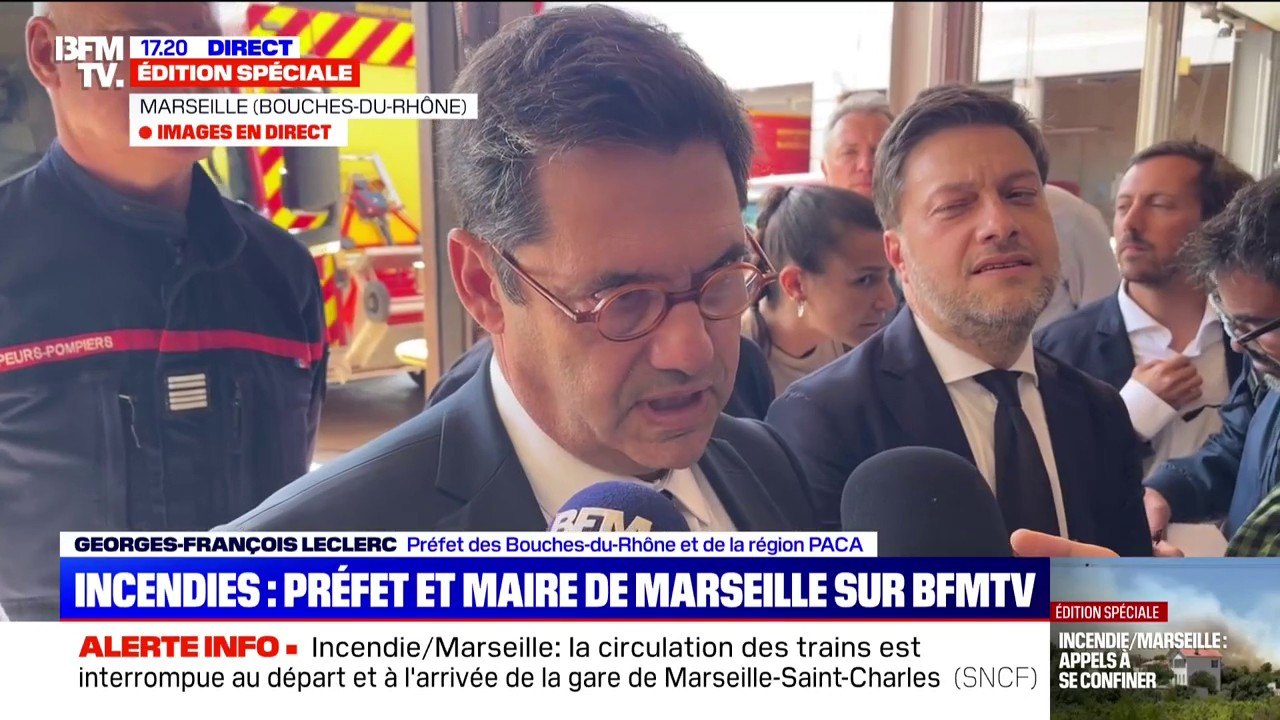 Incendies à Marseille: le préfet des Bouches-du-Rhône évoque "un feu de 700 hectares qui a engagé plus de 700 pompiers"