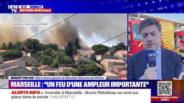 Incendie à Marseille: Environ 750 pompiers et 220 engins sont engagés sur le terrain , assure Benoît Payan (maire de Marseille)