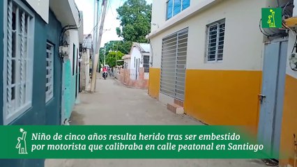 Niño de cinco años resulta herido tras ser embestido por motorista que calibraba en calle peatonal en Santiago