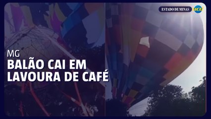 Balão cai em lavoura de café