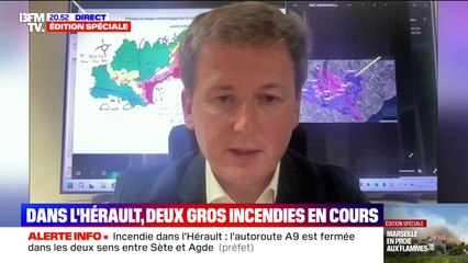 Incendie dans l'Hérault: le préfet assure qu'il n'y a "pas de victime, pas de blessé, pas de dégât"