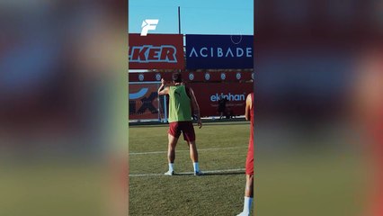 Galatasaray şut çalıştı... Torreia'nın hırsı dikkat çekti