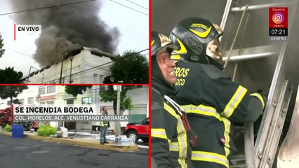 Incendio consume una bodega de ropa en la alcaldía Venustiano Carranza, CdMx