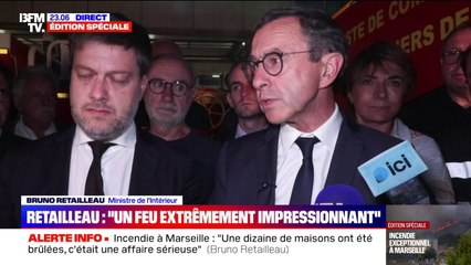 Incendie à Marseille: Bruno Retailleau assure qu'une "dizaine de maisons" ont été "brûlées"