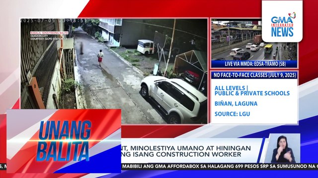 Grade 12 student, minolestiya umano at hiningan pa raw ng pera ng isang construction worker | Unang Balita