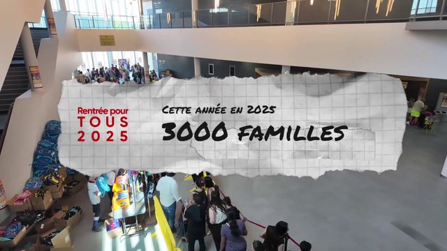 Arash Derambarsh, Dentsu et Intermarché offrent 3000 cartables et fournitures scolaires à Courbevoie