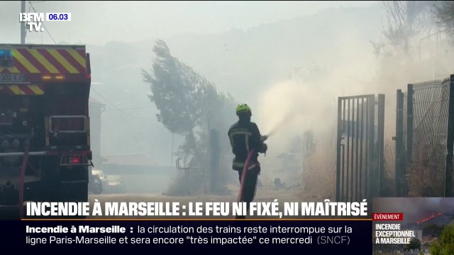 Incendie à Marseille: après une nuit de lutte contre les flammes, le feu ni fixé, ni maîtrisé