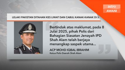 Lelaki Pakistan ditahan kes liwat dan cabul kanak-kanak di Shah Alam