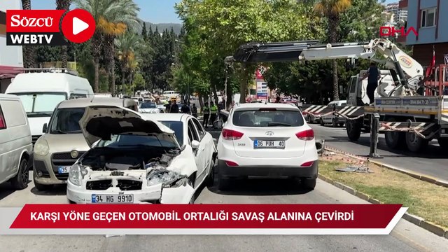 Karşı yöne geçen otomobil ortalığı savaş alanına çevirdi: 5 yaralı