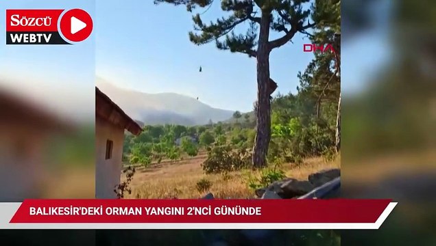 Balıkesir'deki orman yangını 2'nci gününde