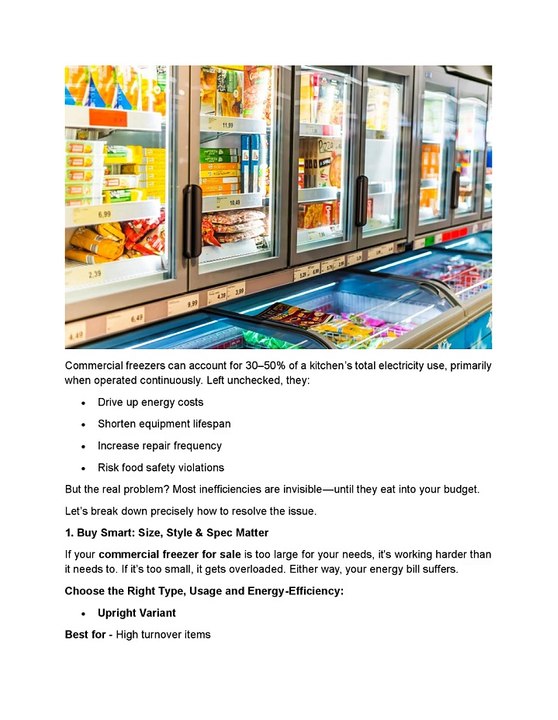 How to Slash Your Commercial Freezer’s Energy Bill—Without Compromising Performance