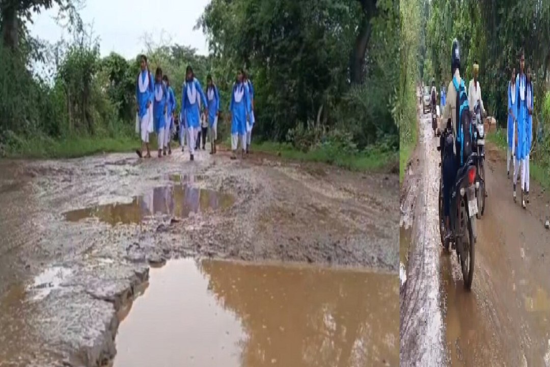जान जोखिम में डालकर स्कूल जानें को मजबूर छात्र