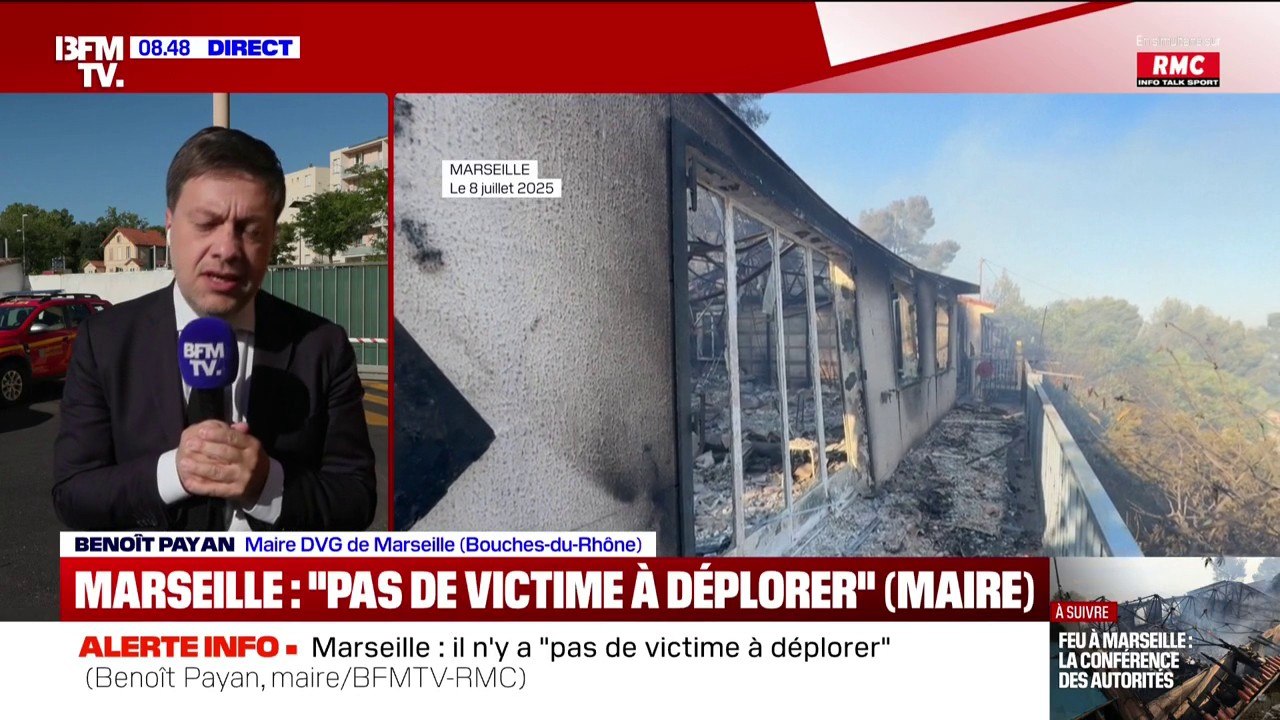 Incendie à Marseille: “Le trafic SNCF est en mode dégradé, tous les ouvriers sont au travail pour rétablir le réseau”, indique le maire Benoît Payan