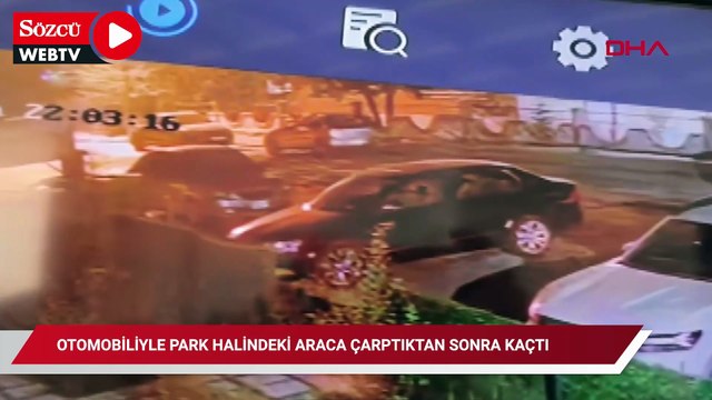 Otomobiliyle park halindeki araca çarptıktan sonra kaçtı