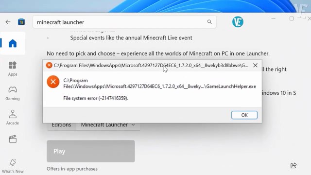 How to Fix File System Error (-2147416359 / -2015294512) When Launching Games from Microsoft Store or Xbox Game Pass on Windows 11 / 10