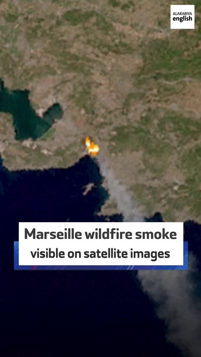 Marseille wildfire smoke visible on satellite images