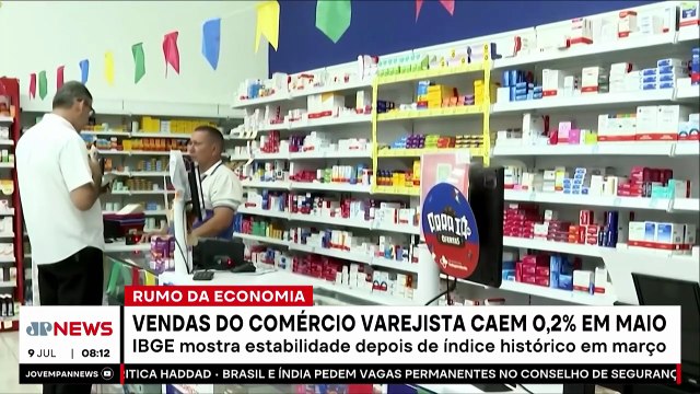 Vendas no comércio varejista caem 0,2% em maio