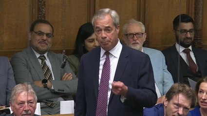 ‘Will you shut up’: Farage’s anti-Macron speech drowned out by hecklers