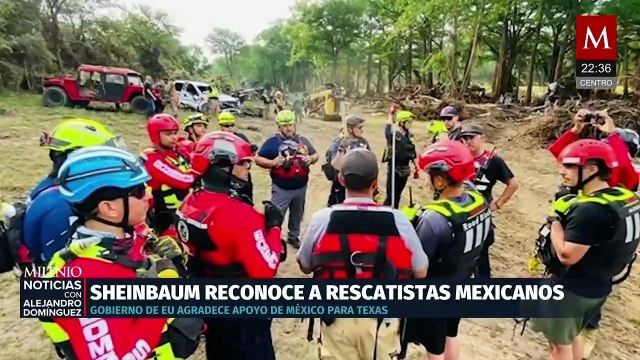 Claudia Sheinbaum reconoce apoyo de bomberos y Protección Civil de Coahuila en Texas