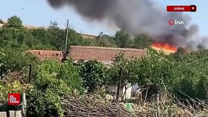 Edirne'de buğday tarlasında yangın paniği