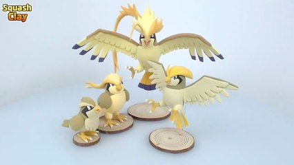 Making Shiny Pidgey family Pokémon out of clay