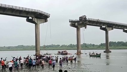 Vehicles plunge into river after bridge collapse in India, leaving several dead