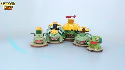 Making Shiny Bulbasaur family Pokémon out of clay