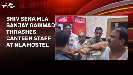 Shiv Sena MLA assaults canteen worker, 9 dead in Gujarat bridge collapse, more