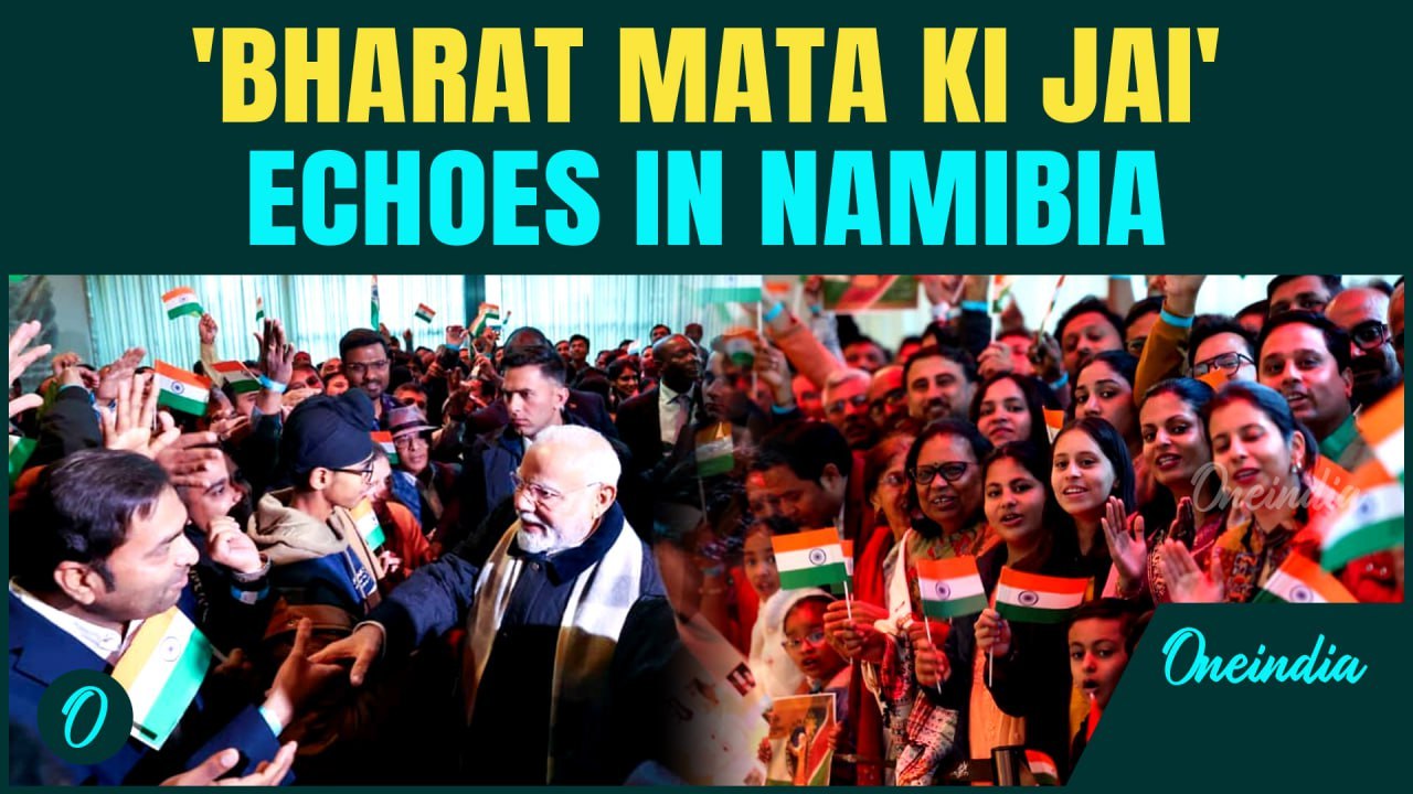 Crowd Erupts as PM Modi Lands in Windhoek | Indian Diaspora Welcomes with Music, Dance & Slogans