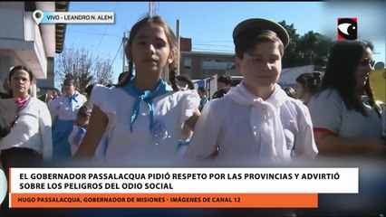 El gobernador Passalacqua pidió respeto por las provincias y advirtió sobre los peligros del odio social