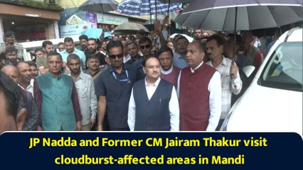 JP Nadda and Former CM Jairam Thakur visit cloudburst-affected areas in Mandi