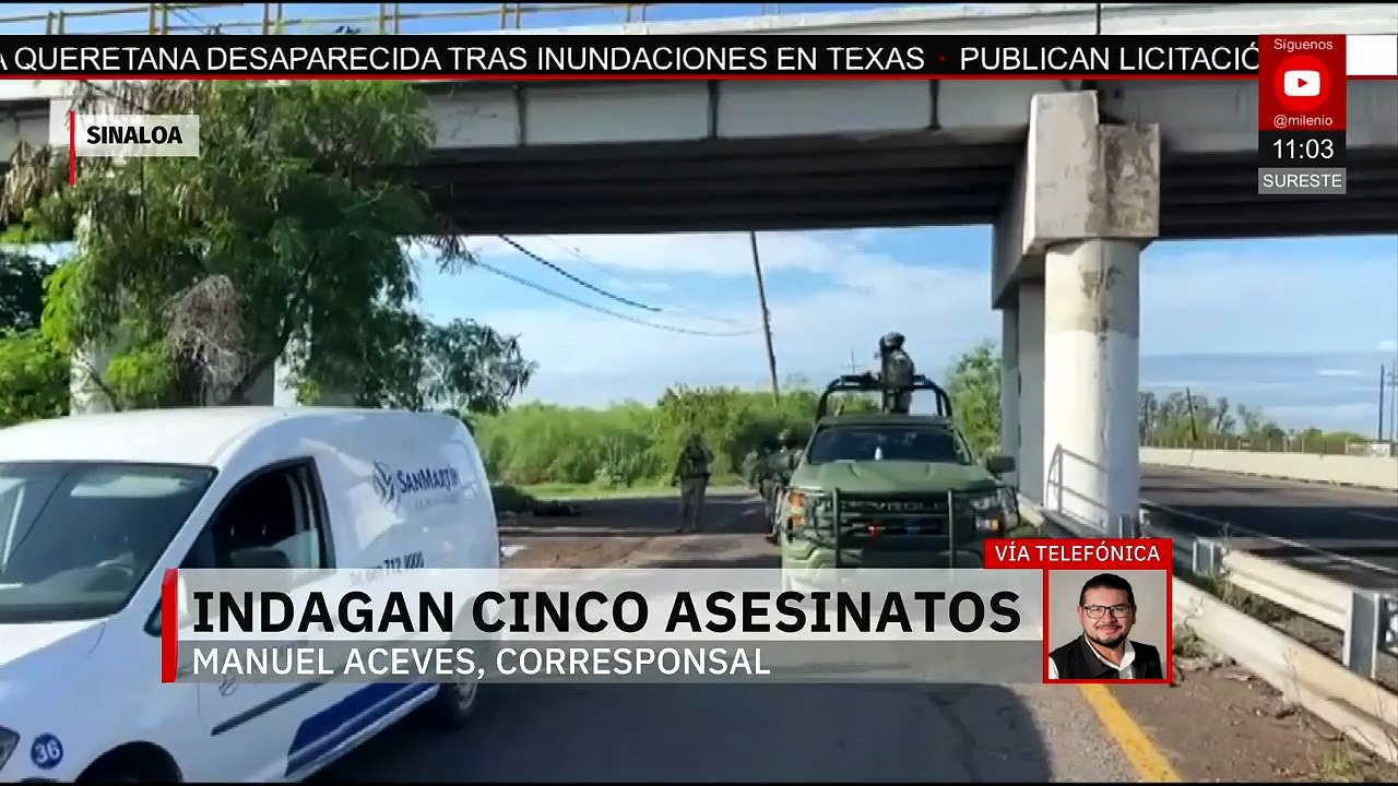 Violencia en Sinaloa deja 5 asesinatos, 2 secuestros y 13 robos de vehículos el martes