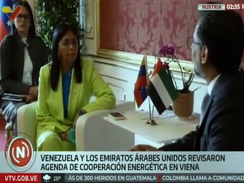 Vpdta. Rodríguez sostuvo encuentro con su homólogo de Emiratos Árabes Unidos Suhail Al Mazrouei