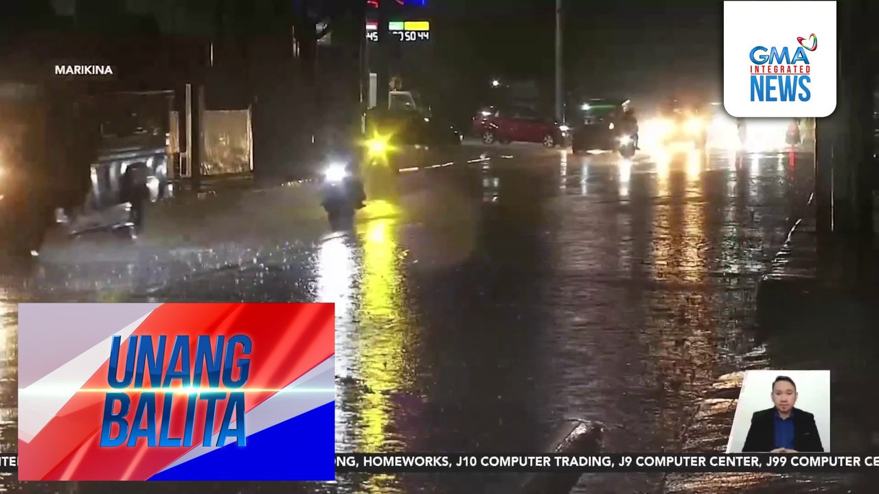 Ilang lugar sa Marikina at Quezon City, nakararanas ng malakas na ulan dulot ng habagat | Unang Balita
