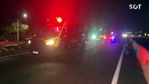 Pedestre e motociclista ficam gravemente feridos em atropelamento violento na PRc-467 em Cascavel