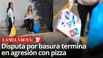 Discusión por basura termina en insólito ataque con caja de pizza