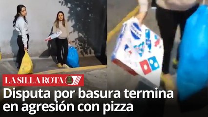 Discusión por basura termina en insólito ataque con caja de pizza