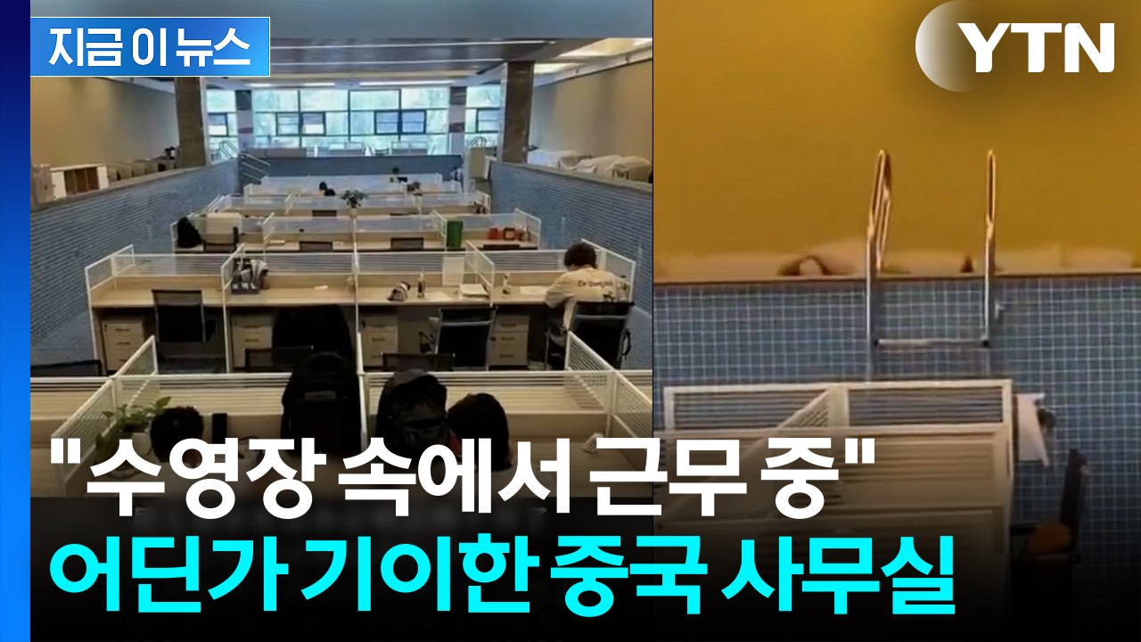 '수심 1.55m' 수영장 속에 직원들이...희한한 중국 사무실 화제 [지금이뉴스]...
