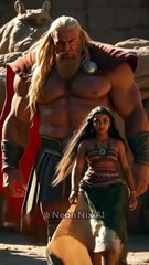 Thor walking behind disney princess Moana #ai #thor #moana #disney #marvel