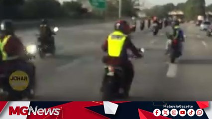 Konvoi Motosikal Halang Laluan Berhampiran Nilai