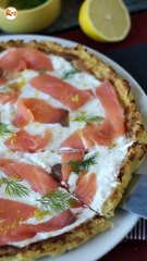 Tarte au saumon fumé avec une base de pommes de terre