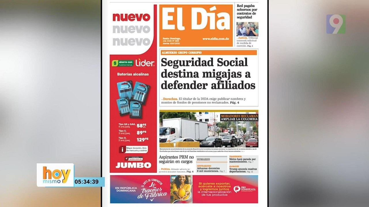 Titulares prensa dominicana jueves 10 de julio 2025 | Hoy Mismo
