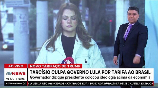Tarcísio culpa Lula por tarifa de Trump às exportações brasileiras
